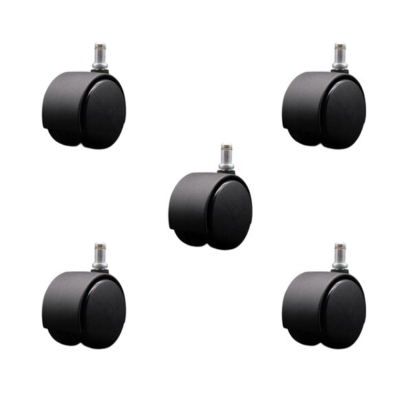 Service Caster 2-3/8'' Chair Casters Nylon Hood Twin Wheel 7/16'' Grip Ring Stem, 5PK SCC-GR02S60-NYS-716-5 - main